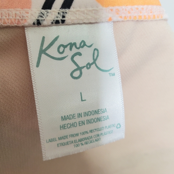 NWT KONA SOL Mix Colored Leaf Coverage Hipster Bikini BOTTOM Tropical Large - Picture 7 of 8